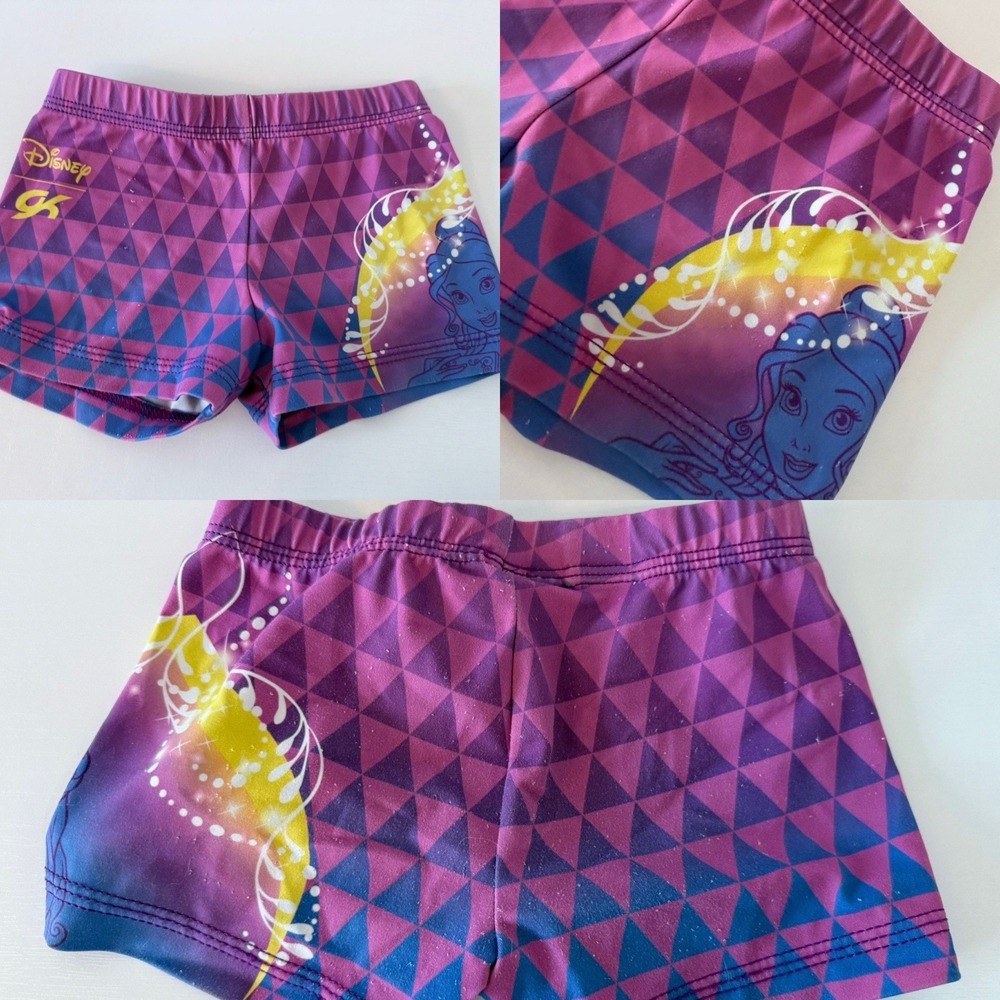 Disney‎ Elite GK CM Compression Shorts Gymnastics Dance Cheer Pink Belle Beauty